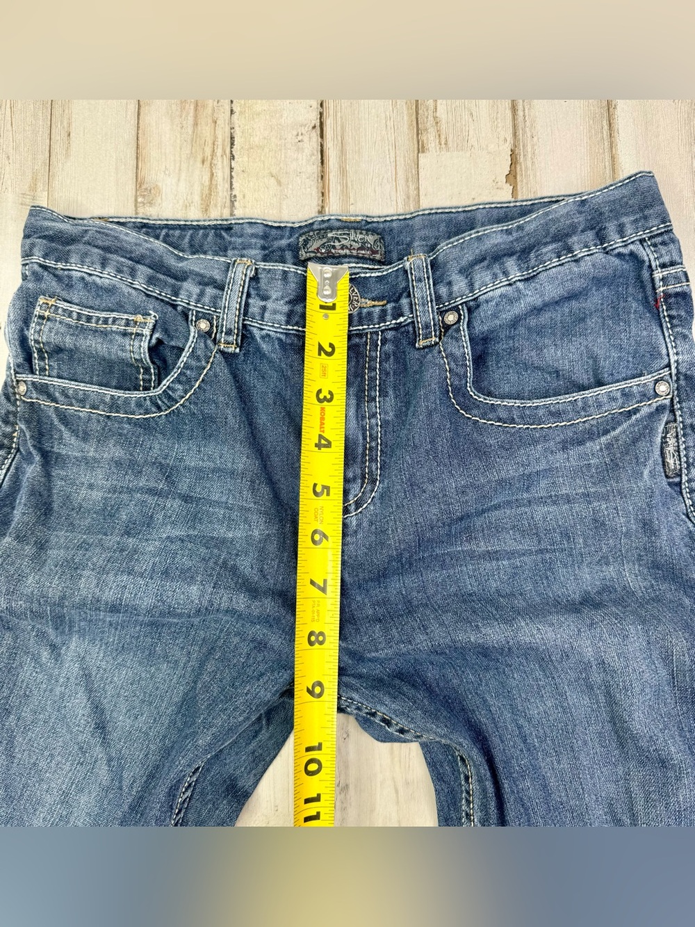 Silver Jeans Womens 14 (29x29) Zane Straight Fit Mid Rise Dark Wash Denim - Picture 8 of 13